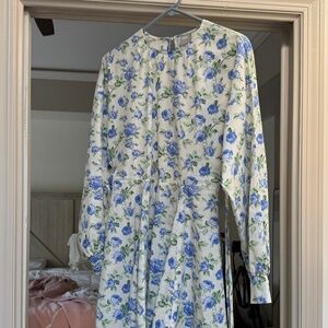 ASOS Long Sleeve Floral Dress with Open Back, Size 4